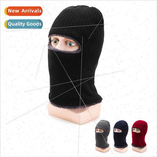Winter hat cold warm head cover single hole black hat men ou