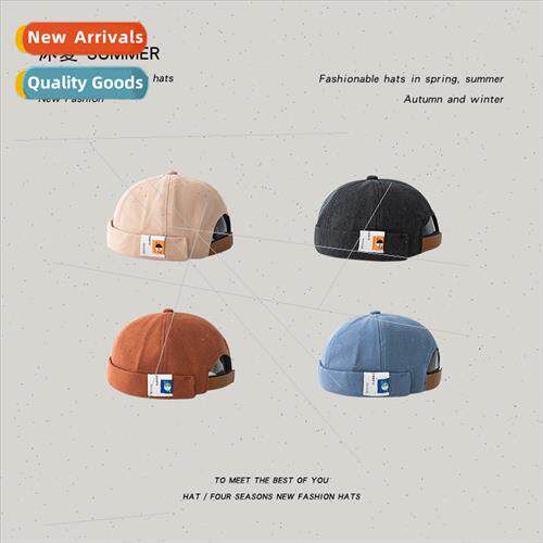 Korea  landlord cap round cap retro labeling sailor hat men