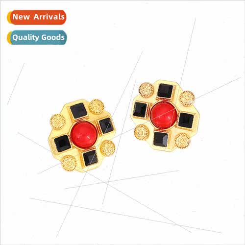 Chinese ancient irregular set colorful glaze earrings French