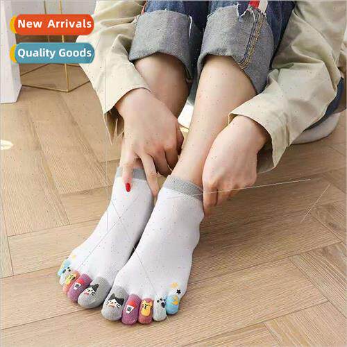 Women socks new solid color cotton five finger socks female