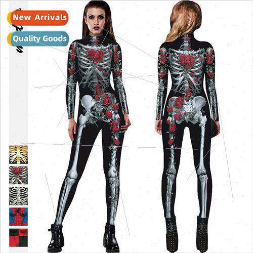 3d skull digal print womens jumpsu new Europe tide cosplay p