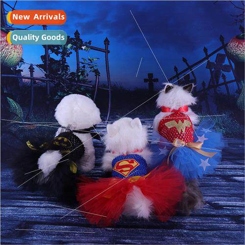 Pet Dog Superhero Costume Halloween Party Small Dog Mesh Ski