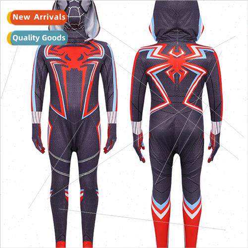 Black Spider Jumpsu Halloween Cos Hooded Jumpsu Tight Childr