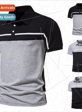 2022 new men business leisure up down color blocking short-s