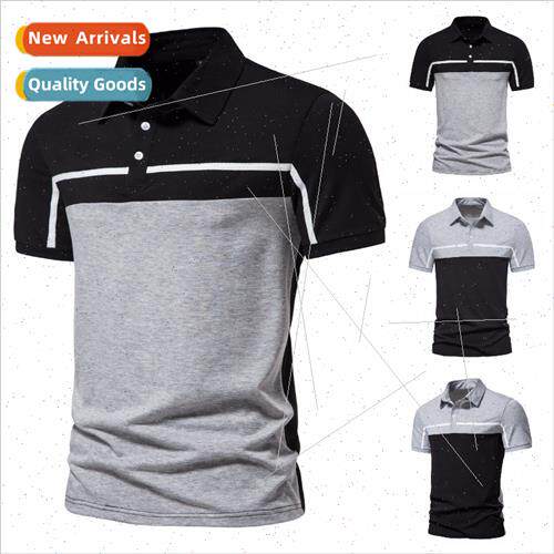 2022 new men business leisure up down color blocking short-s