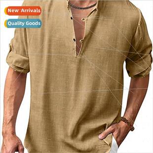 nen Shirt Long New Hippie Cotton Beach Mens Casual