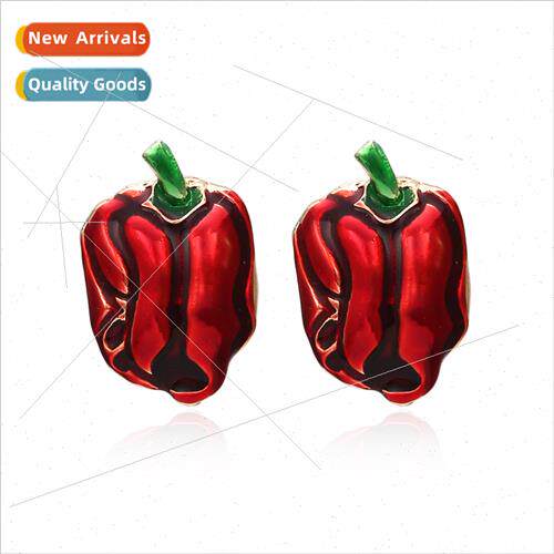New creative cartoon slippery oil small pepper earrings retr