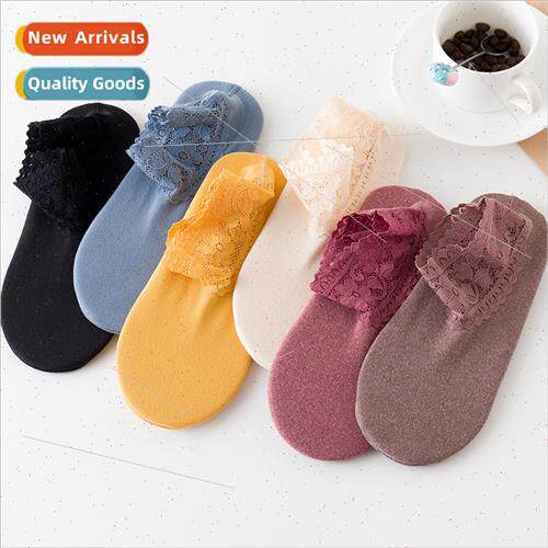 Socks women fall winter socks lace lace boat socks silicone