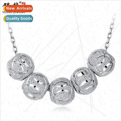 s925 silver necklace five beads lutong trans beads pendant s