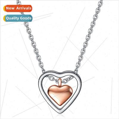 Europe ins tanium steel heart hollowed stainless steel neckl