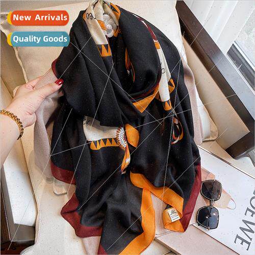 2021 fall winter new cotton linen hfeeling scarf fashion dec