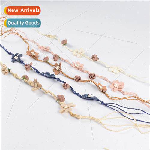 Summer Korea  children flowers braided rope small fresh stra