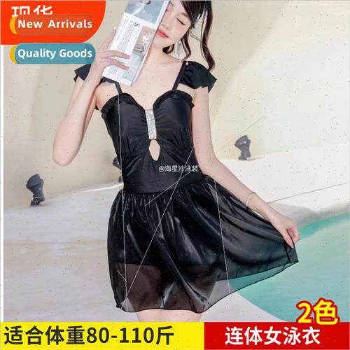 Swimsu female one-piece INS flat angle belly-shading thin se