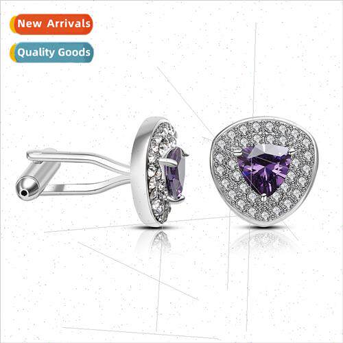 Tuxedo Heart Diamond Encrusted French Cufflinks Creative Hea