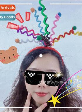 Colorful bouncing hair bands birthday atmosphere photo props