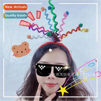 Colorful bouncing hair bands birthday atmosphere photo props
