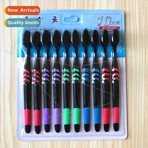 Toothbrushes 10pcs Family Pack Super Fine Adult Bamboo Charc