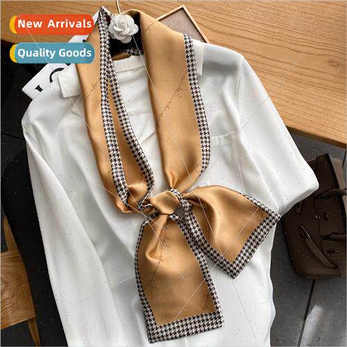 2022 Spring Autumn new long silk scarf women dual-use decora