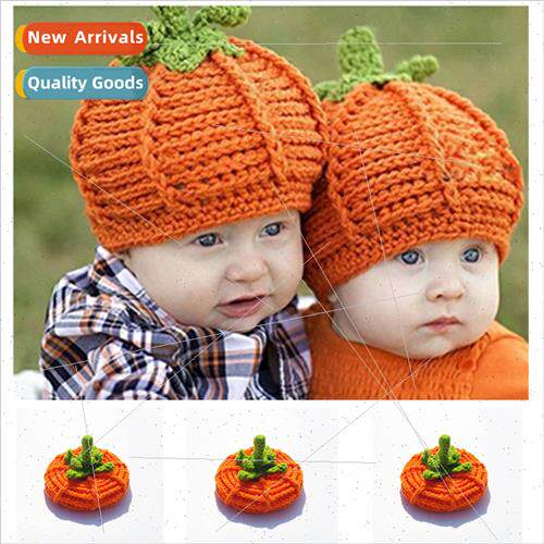 Winter Halloween new pumpkin hat hand-knted children men wom