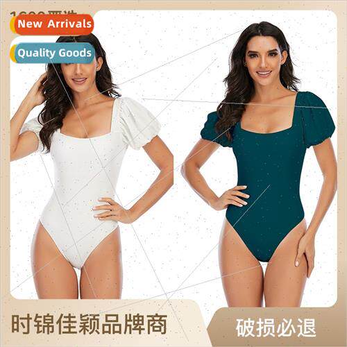 2023 New Swimsu Bubble Sleeve Swimsu Women Europe One Piece