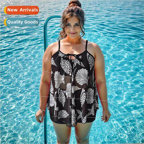 2023 New Large ze Tankini Swimsu Spl Printed Europe Two Piec