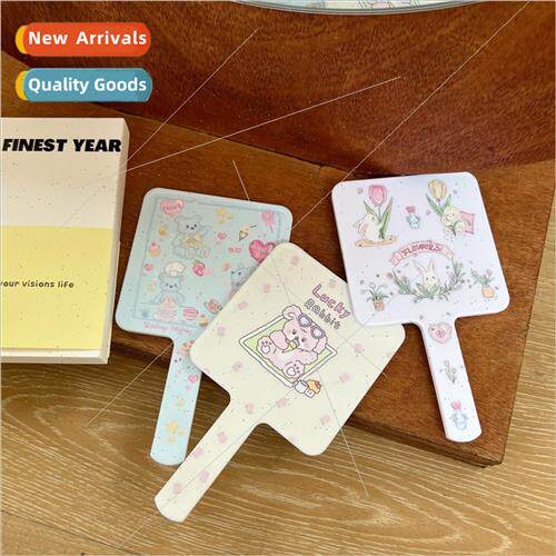 beige tulip rabb makeup mirror portable student makeup mirro