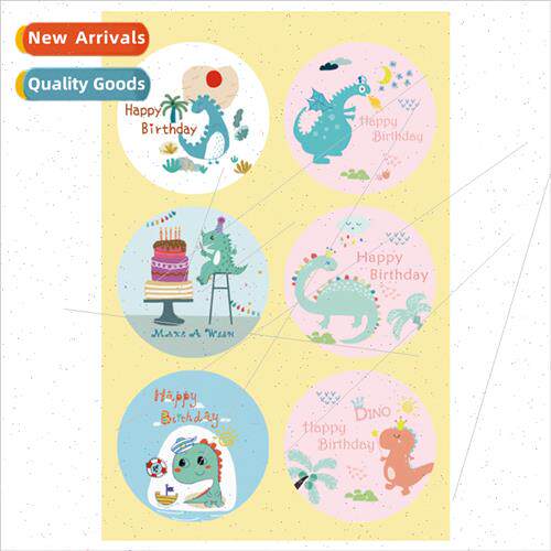 Happy Birthday Dinosaur Stickers Happy birthday sealing stic