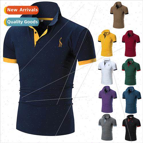 Summer large size multi-color deer printing men short-sleeve