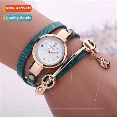 Fashion Wrap Around Ladies Watch PU Strap Watch Couple Quart