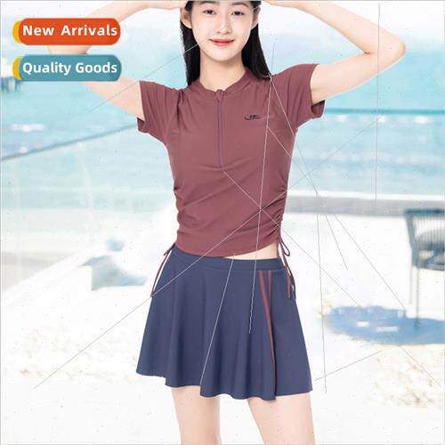 2023 new swimsu spl two-piece conservative student sports sw