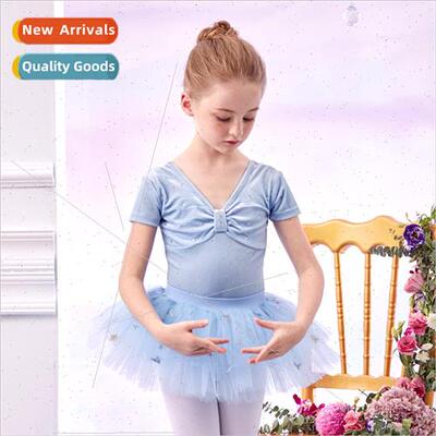 wear childrens summer female short-sleeved practice clothes