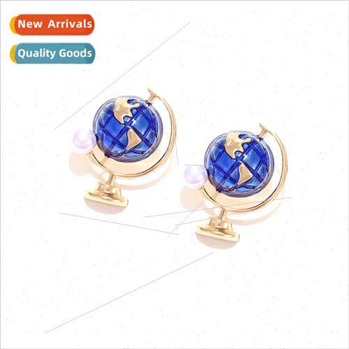 ZA fashion new alloy oil drop globe earrings design sense en