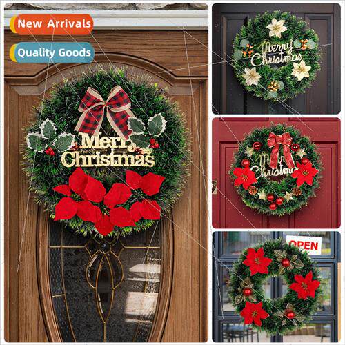 Christmas Flower Wreath Door Hanging 2023MerryChristmas Home