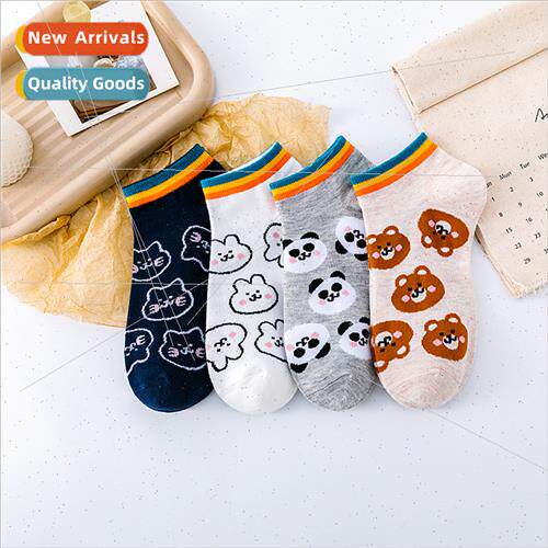 Cute cartoon socks female summer cotton short socks ins tide