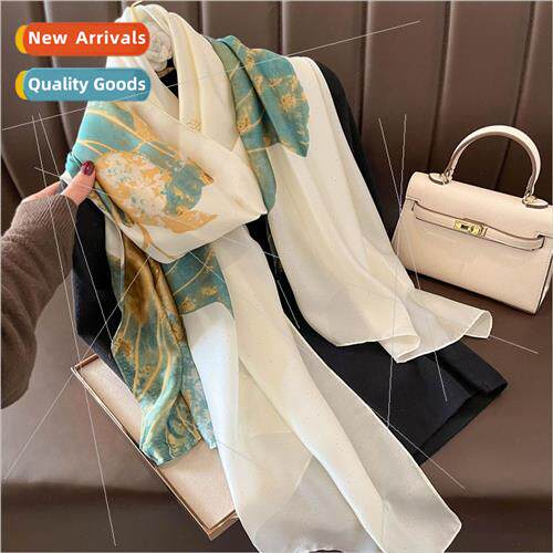 2023 new simulation silk scarf long new silk satin silk scar