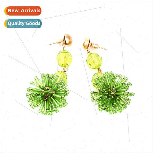Personalized bohemian colorful beaded ball ball earrings exa