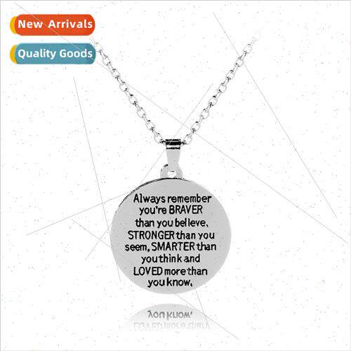 letters always remember you are braver women necklace