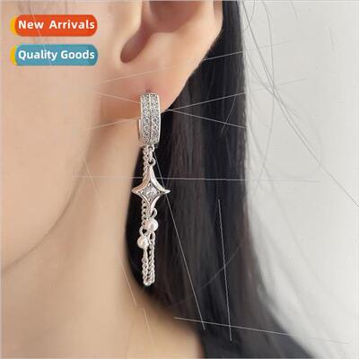 Drilling tassel quadruple mangosteen earrings delicate Spice