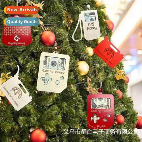 New wooden Christmas money clip decorations pendant creative