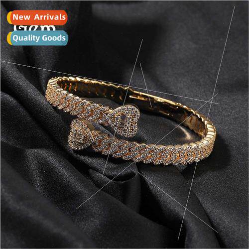 Europe new hip hop bracelet ins set zirconia cuban love brac