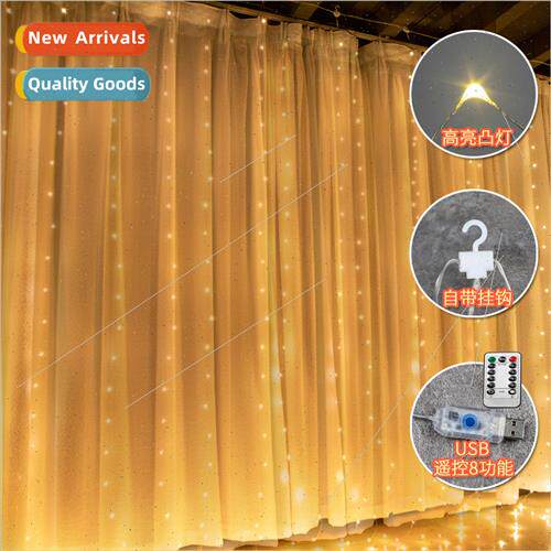 Copper wire curtain lights warm whe remote control usb color