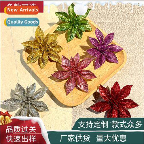 Christmas 9cm Plastic Sticky Powder Solid Christmas Flower M