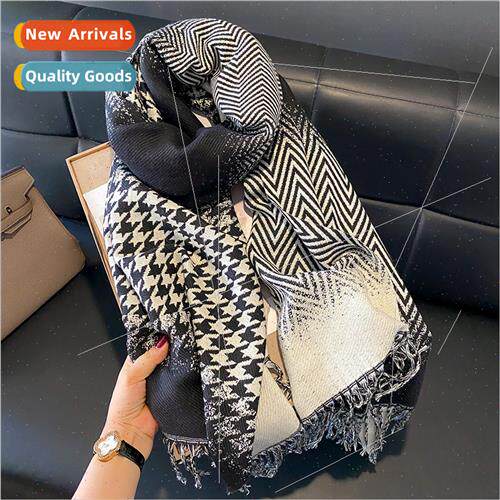 Black whe bird-eye gradient scarf female Korea  new fall win