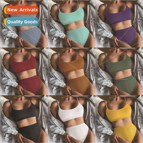 2022 New Spl Swimsu Women Europe Spiral Big P Stripe Bikini