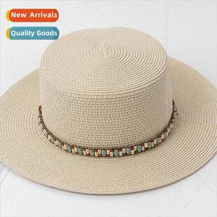 Handmade wooden bead weaving hat decoration accessories flat