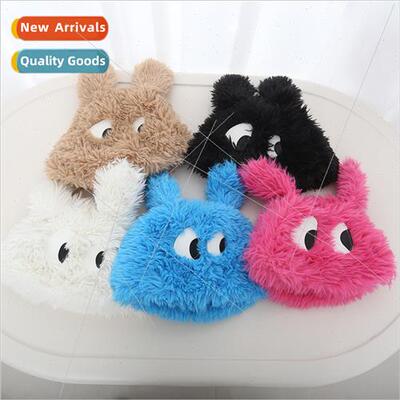 Cute quirky big eyes puppy hat female fall winter plush cute