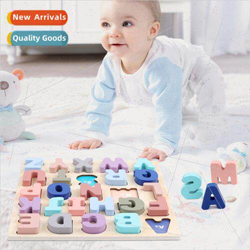 Wooden macaroon numbers letters cognive hgrasp board puzzle