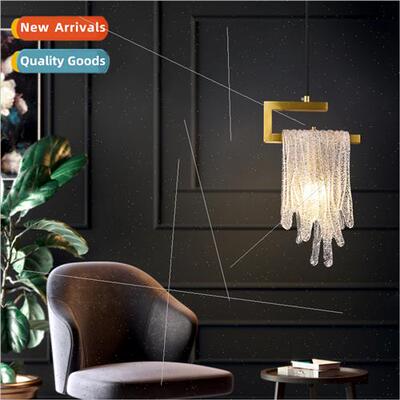 Full copper light luxury bedroom bedside small chandelier pe