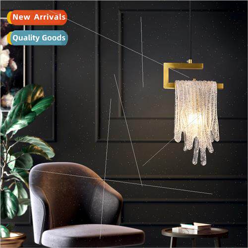 Full copper light luxury bedroom bedside small chandelier pe
