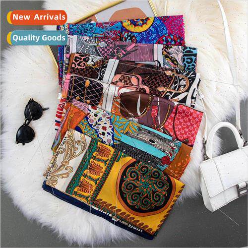 Fashion silk scarf women thin printing twill satin scarf sha